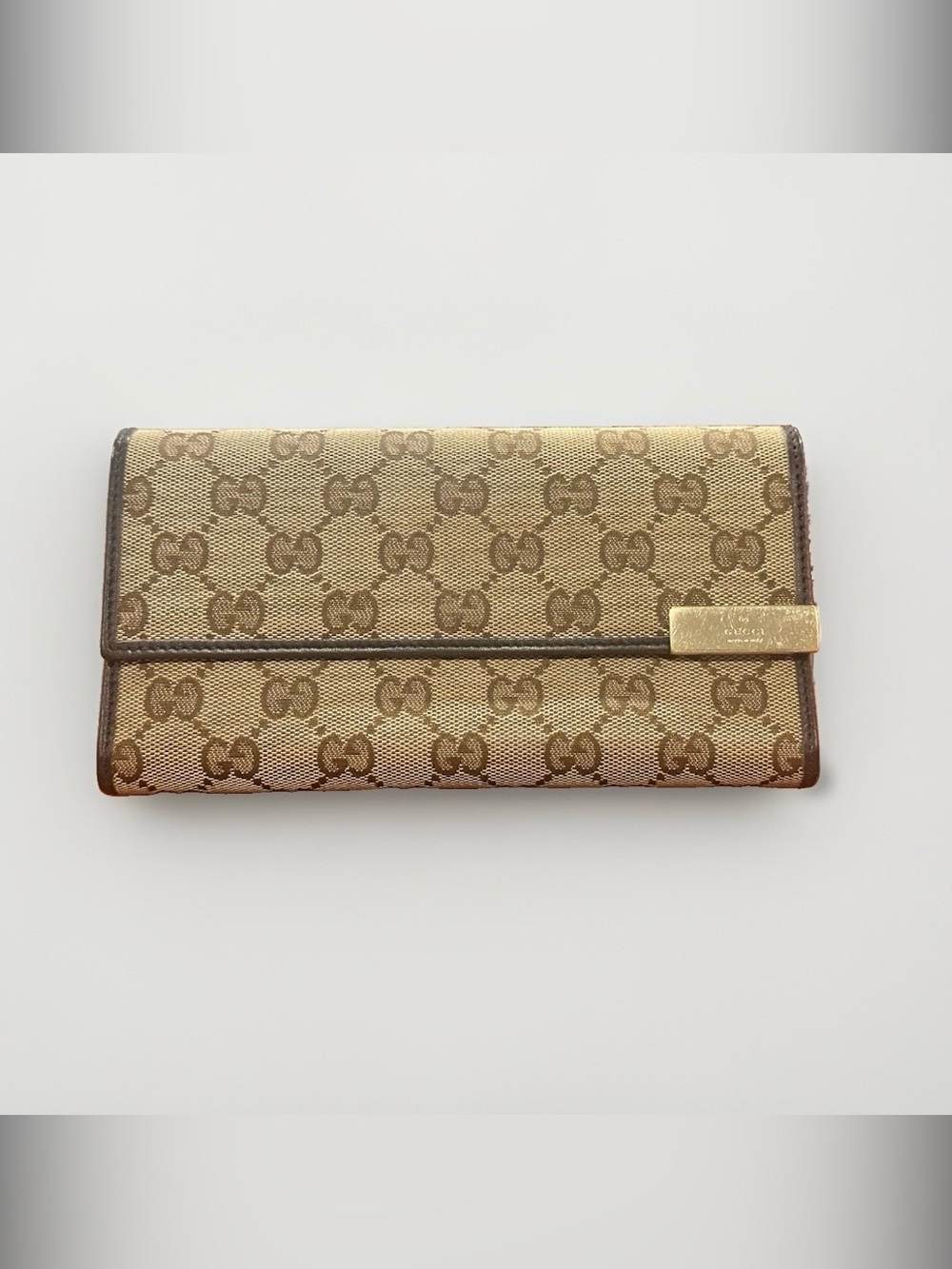 Vintage Gucci GG Canvas Long Wallet / Wallet on Chain (WOC) - Brown/Tan